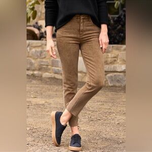 FRANK & EILEEN DERRY BURNT CARAMEL ITALIAN DREAM DENIM RAW HEM super stretchy 30